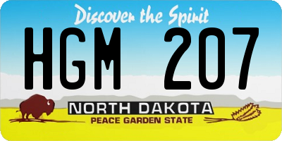 ND license plate HGM207