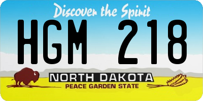 ND license plate HGM218