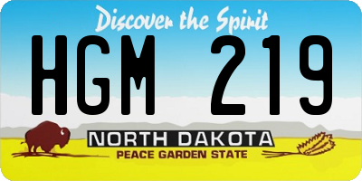 ND license plate HGM219