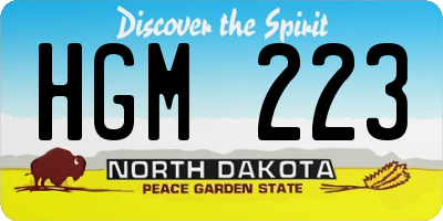 ND license plate HGM223