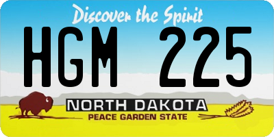 ND license plate HGM225