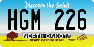 ND license plate HGM226