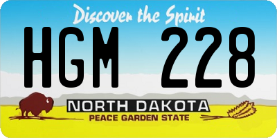 ND license plate HGM228