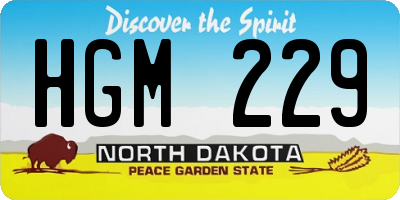 ND license plate HGM229
