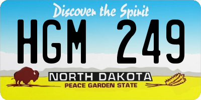 ND license plate HGM249