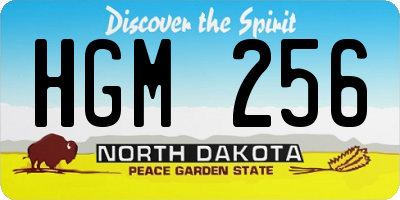 ND license plate HGM256