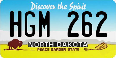 ND license plate HGM262