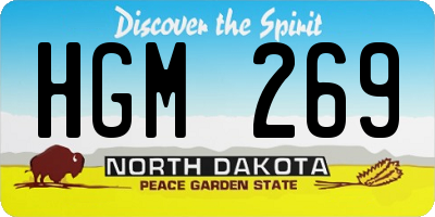 ND license plate HGM269