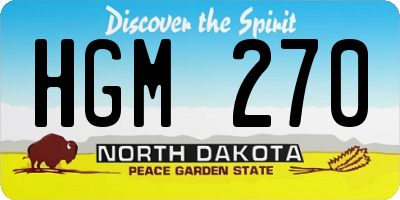 ND license plate HGM270