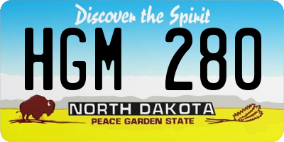 ND license plate HGM280