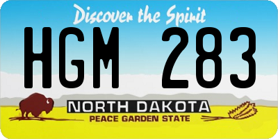 ND license plate HGM283