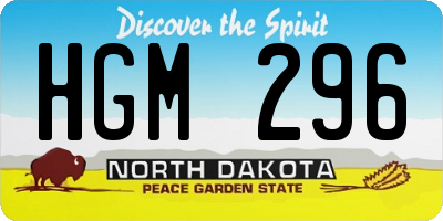 ND license plate HGM296
