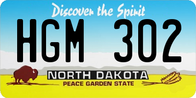 ND license plate HGM302