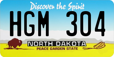 ND license plate HGM304