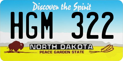 ND license plate HGM322