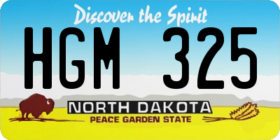 ND license plate HGM325