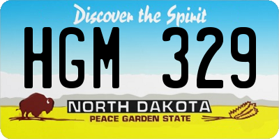 ND license plate HGM329