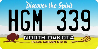 ND license plate HGM339