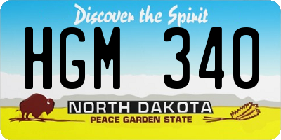 ND license plate HGM340