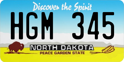 ND license plate HGM345