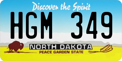 ND license plate HGM349