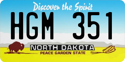 ND license plate HGM351