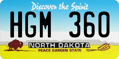 ND license plate HGM360