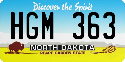ND license plate HGM363