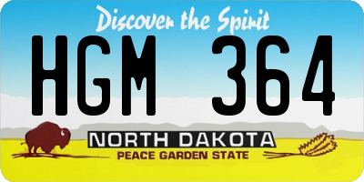ND license plate HGM364