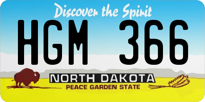 ND license plate HGM366