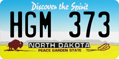 ND license plate HGM373
