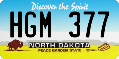 ND license plate HGM377