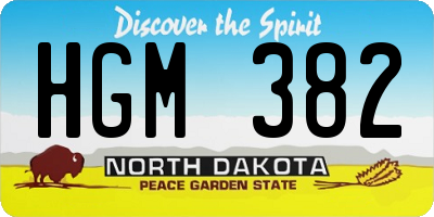 ND license plate HGM382