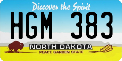 ND license plate HGM383