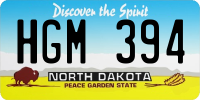 ND license plate HGM394