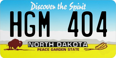 ND license plate HGM404