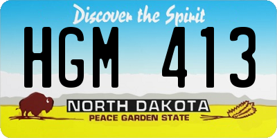 ND license plate HGM413