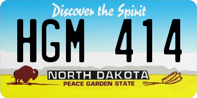 ND license plate HGM414
