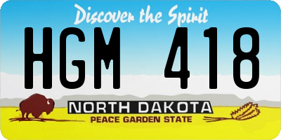 ND license plate HGM418