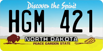 ND license plate HGM421
