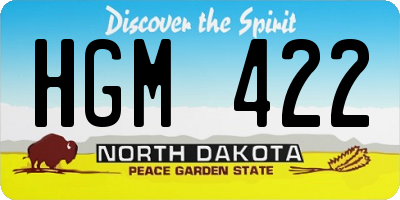 ND license plate HGM422