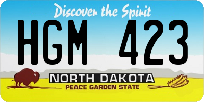 ND license plate HGM423