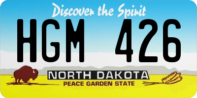 ND license plate HGM426