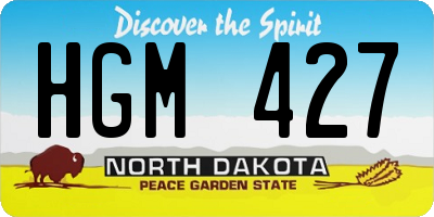ND license plate HGM427