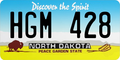 ND license plate HGM428