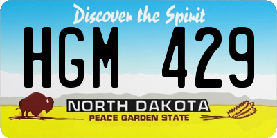 ND license plate HGM429