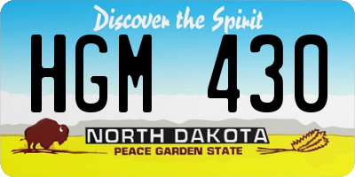 ND license plate HGM430