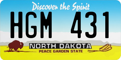 ND license plate HGM431