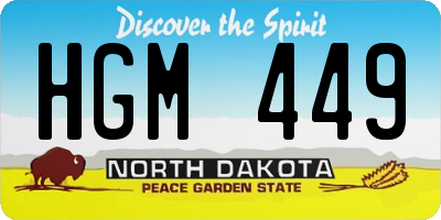ND license plate HGM449