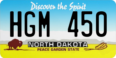 ND license plate HGM450